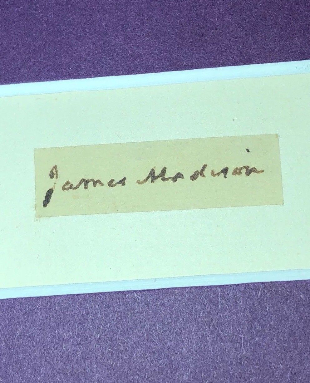 JAMES MADISON * Genuine SIGNED Clipped AUTOGRAPH * President Signature