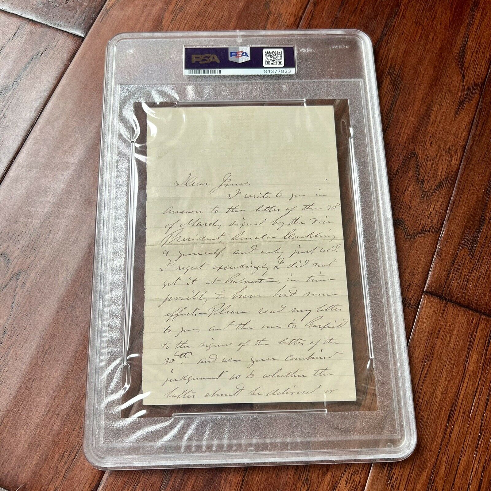 ULYSSES S. GRANT * PSA/DNA Slab * Autograph Letter Feuding James Garfield Signed