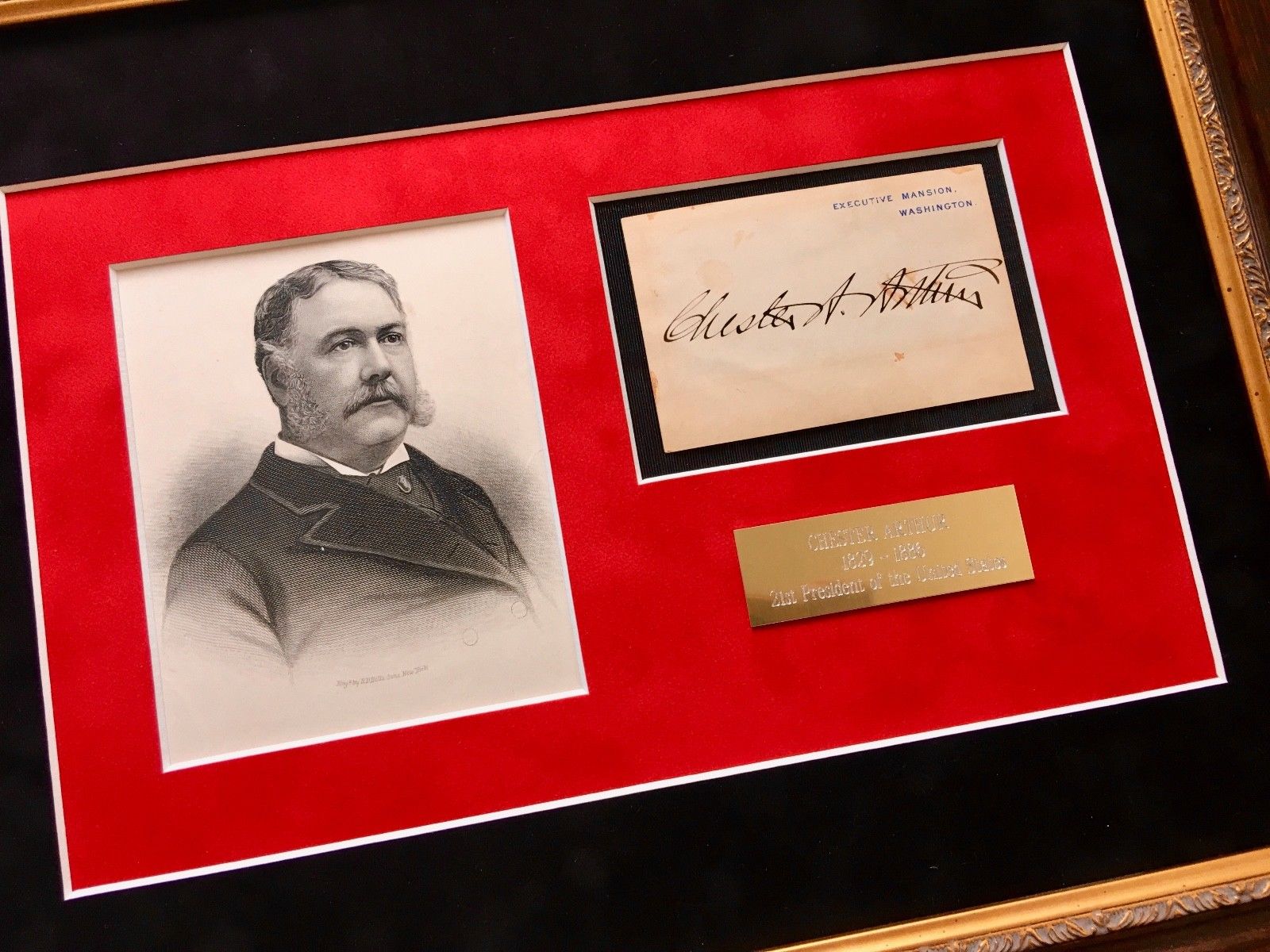 CHESTER A. ARTHUR * AUTOGRAPH White House * EXECUTIVE MANSION Card SIGNED