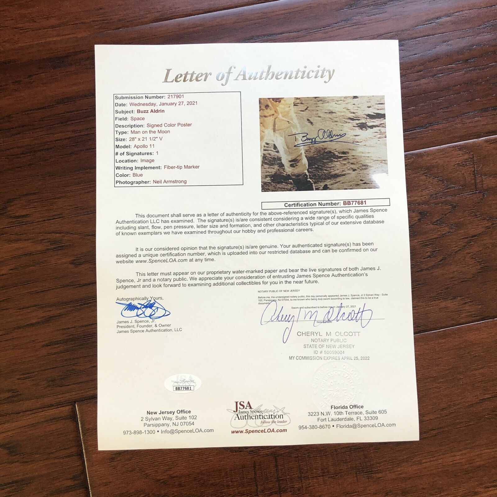 BUZZ ALDRIN * JSA LOA * 22x28 Autograph Photo Signed Apollo 11 Visor Shot Poster