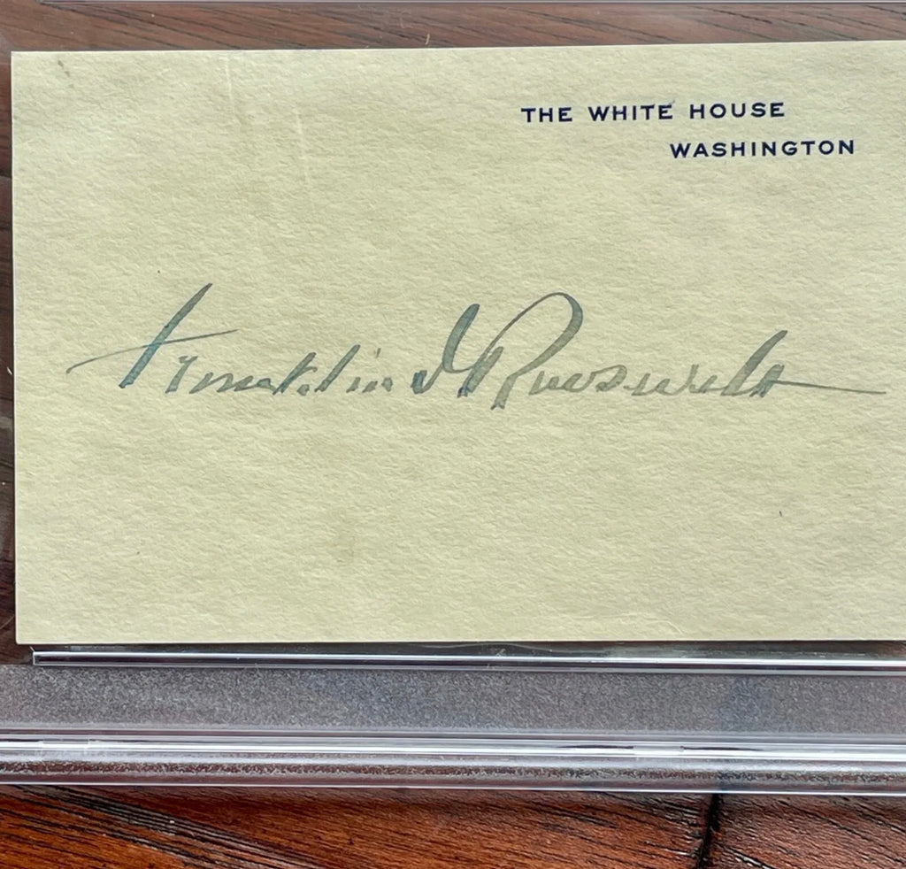 FRANKLIN D. ROOSEVELT * PSA * AUTOGRAPH White House Card SIGNED * as PRESIDENT