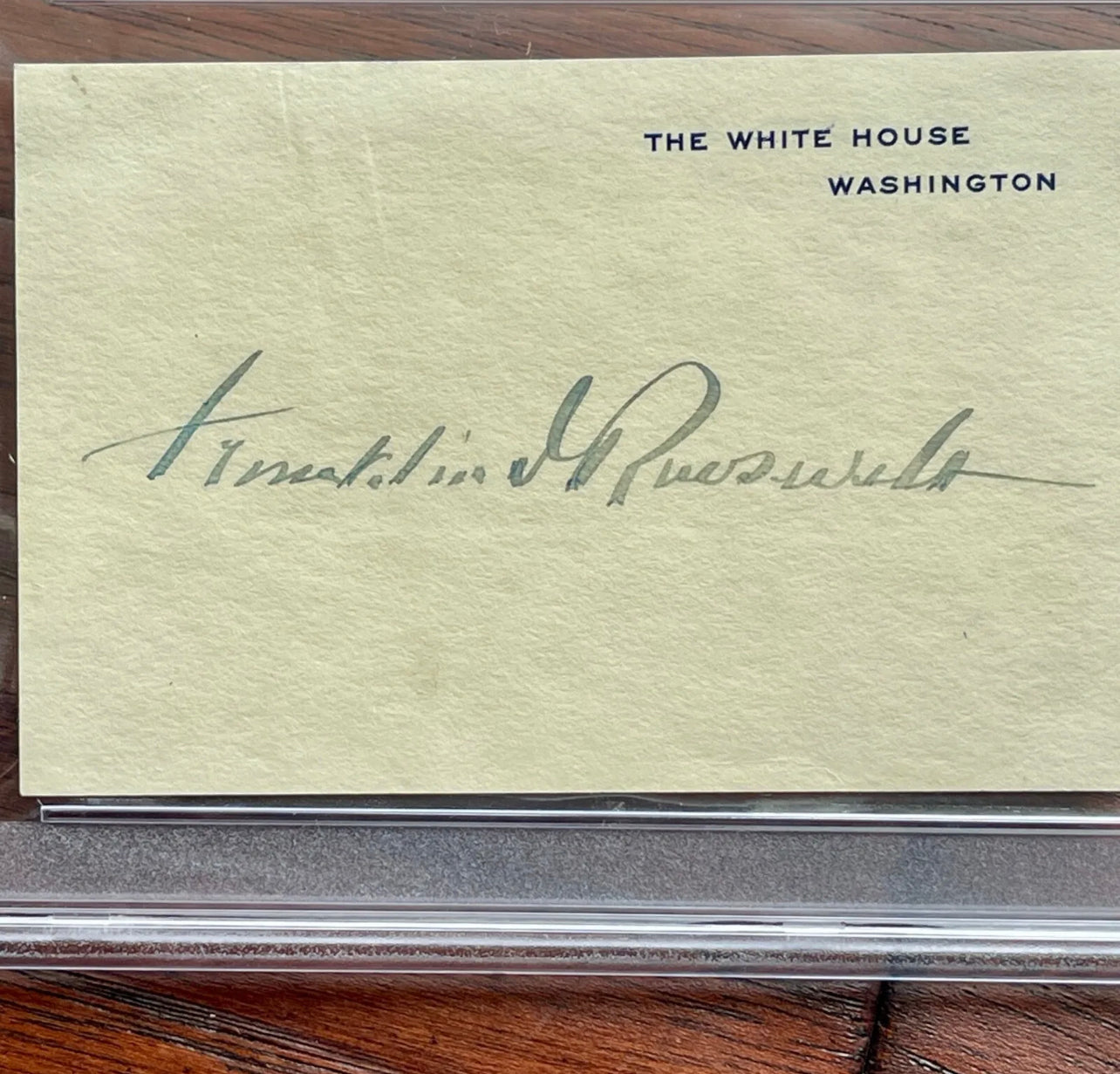 FRANKLIN D. ROOSEVELT * PSA * AUTOGRAPH White House Card SIGNED * as PRESIDENT