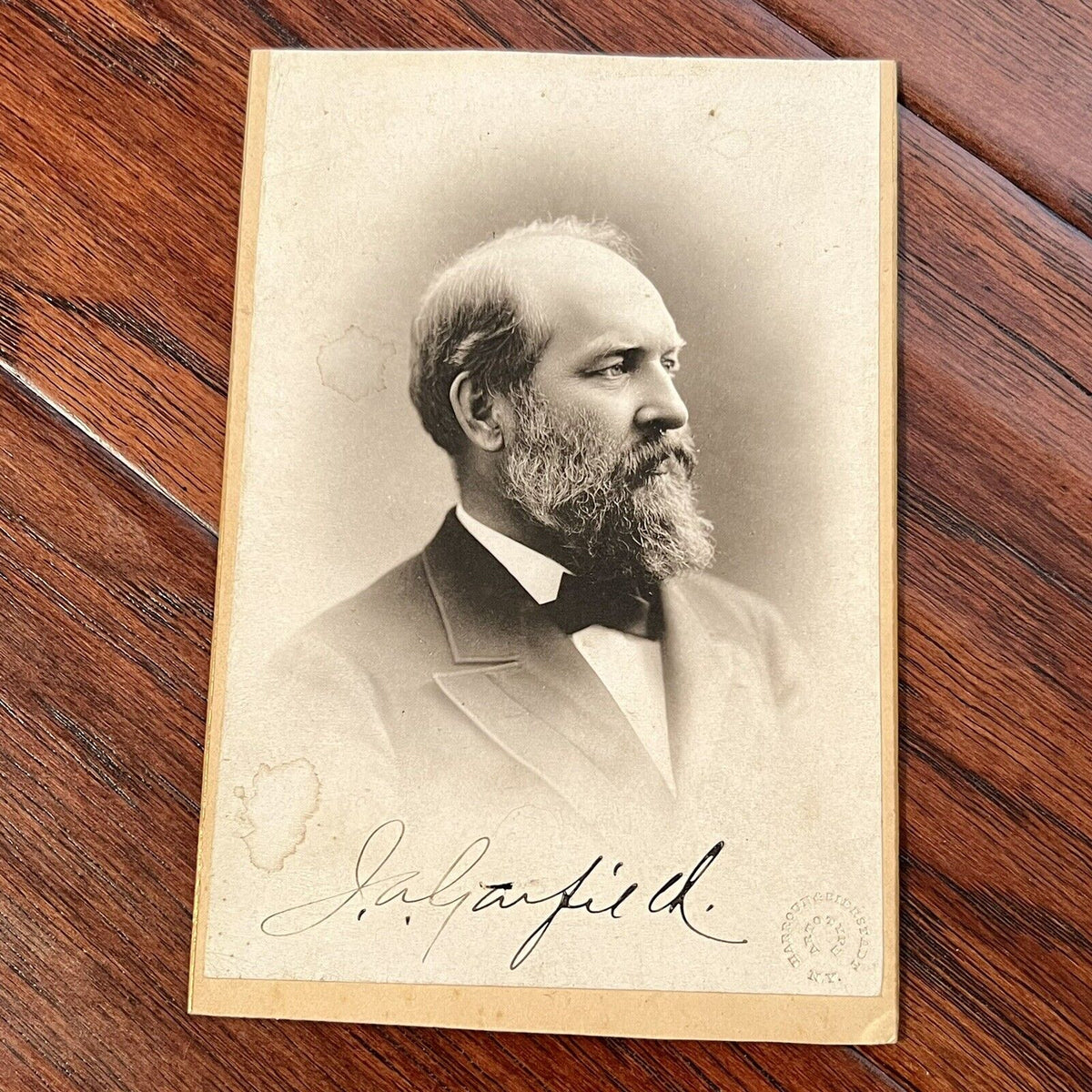 JAMES A. GARFIELD * JSA LOA * Signed Cabinet Card Photograph Autograph