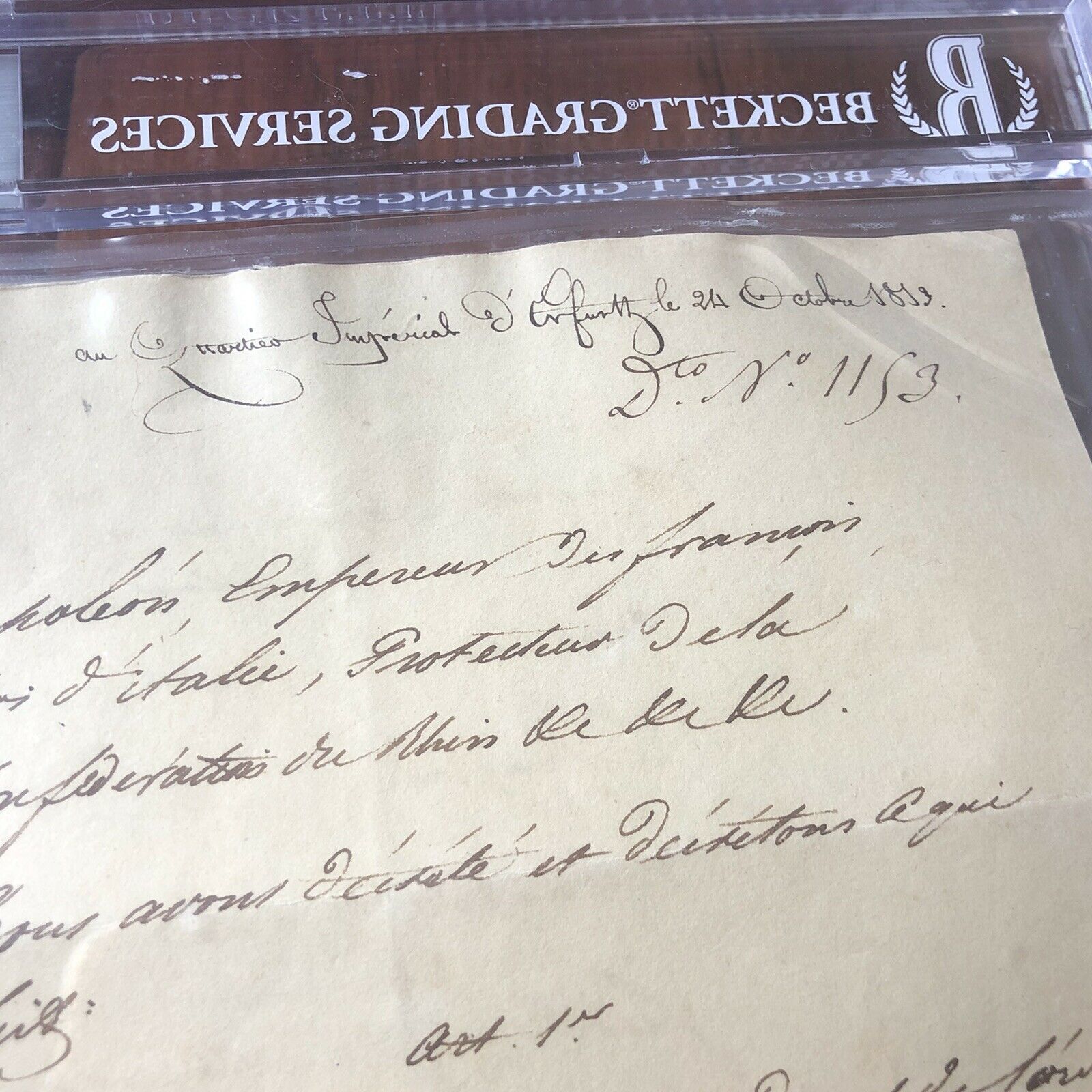Napoleon Bonaparte * BAS Beckett Slabbed * Encapsulated Autograph Signed *