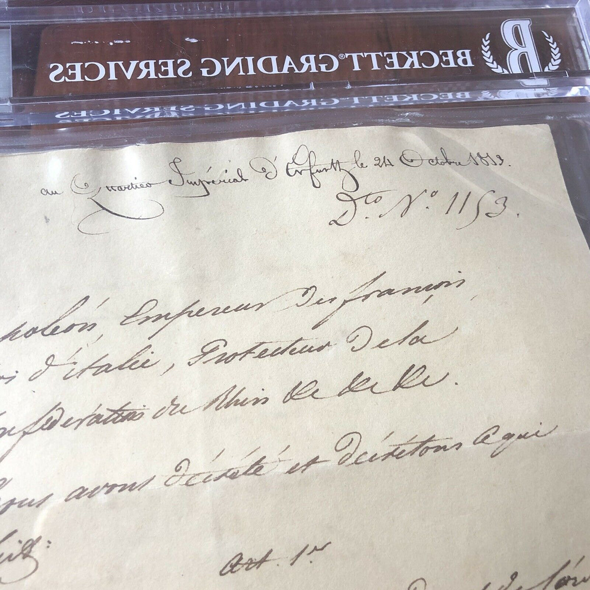 Napoleon Bonaparte * BAS Beckett Slabbed * Encapsulated Autograph Signed *