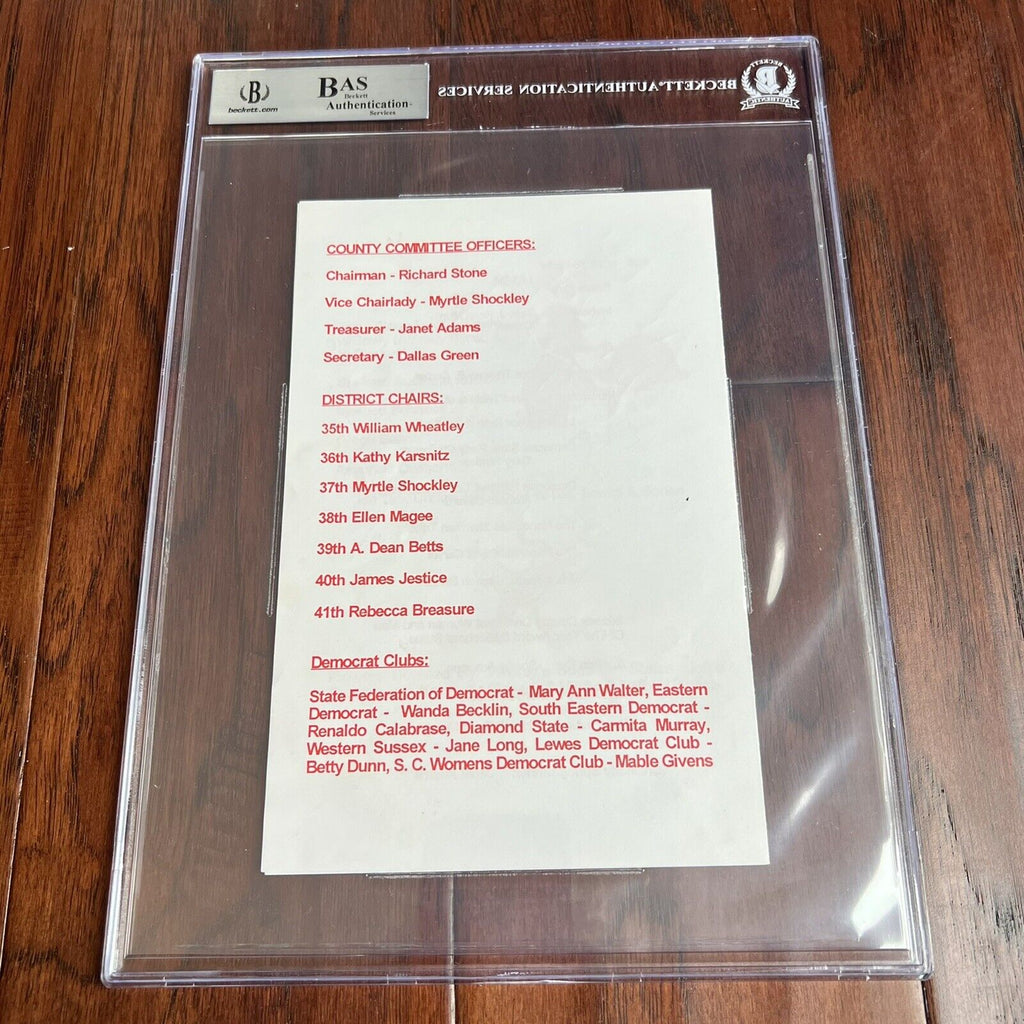 JOE BIDEN * BECKETT BAS Slab * Signed Democrat Donkey Autograph Pamphlet