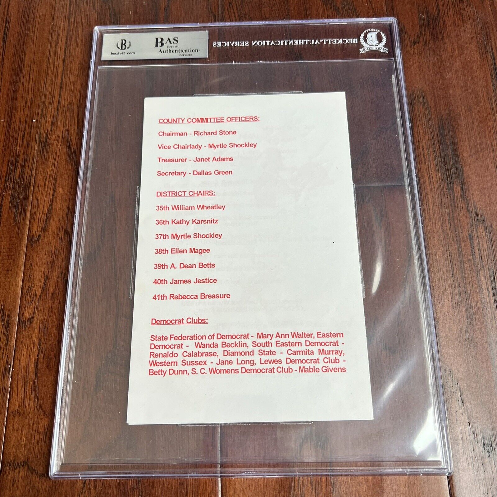JOE BIDEN * BECKETT BAS Slab * Signed Democrat Donkey Autograph Pamphlet