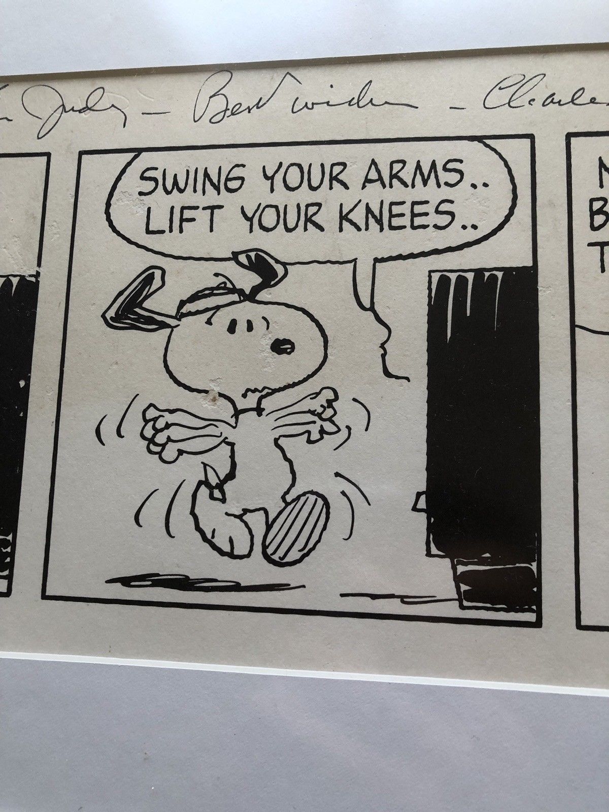 CHARLES M. SCHULZ * Hand Signed SNOOPY ARTWORK * Peanuts Autograph Comic Strip