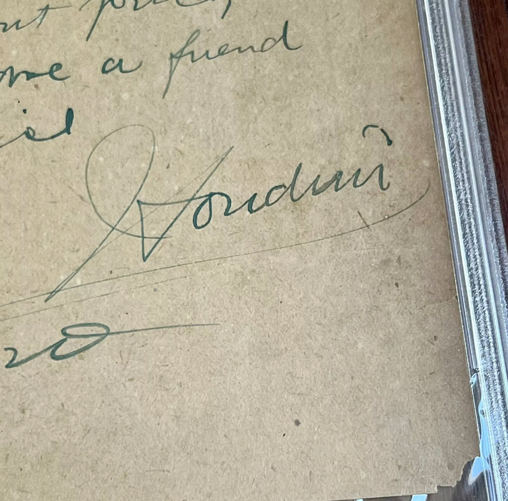HARRY HOUDINI * PSA * Autograph Humorous Note Signed * Magician & Escape Artist