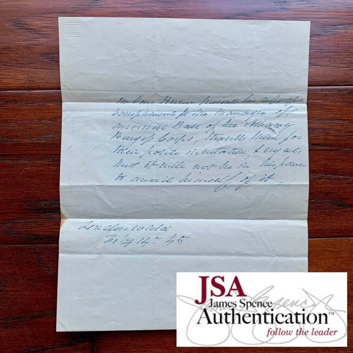 MARTIN VAN BUREN * JSA * Handwritten AUTOGRAPH Letter SIGNED