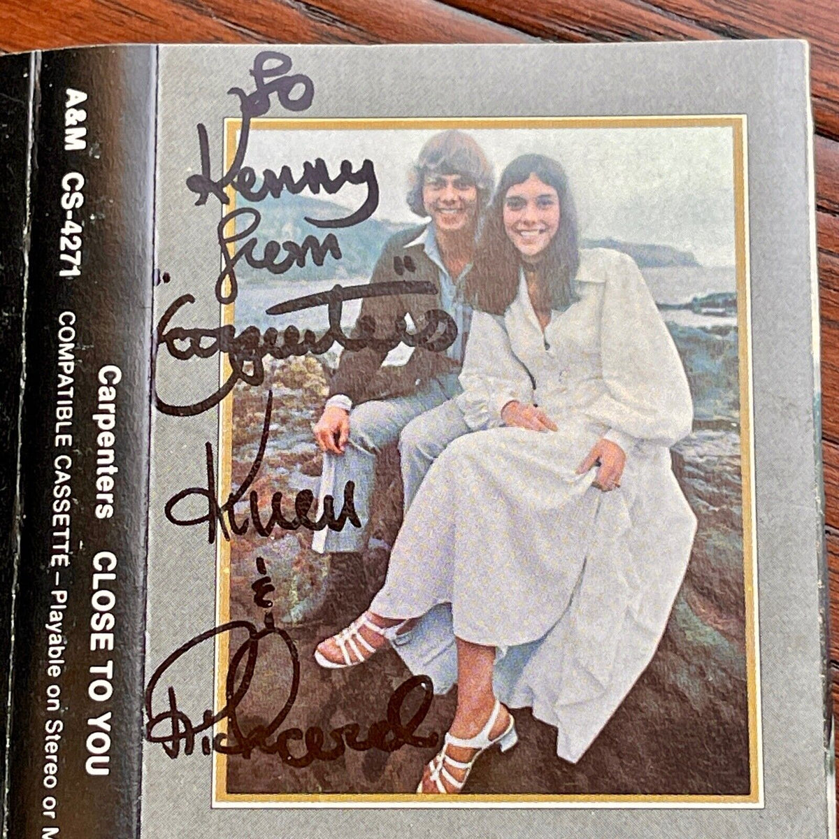 CARPENTERS * JSA * Karen & Richard Autograph CLOSE TO YOU Cassette Tape SIGNED