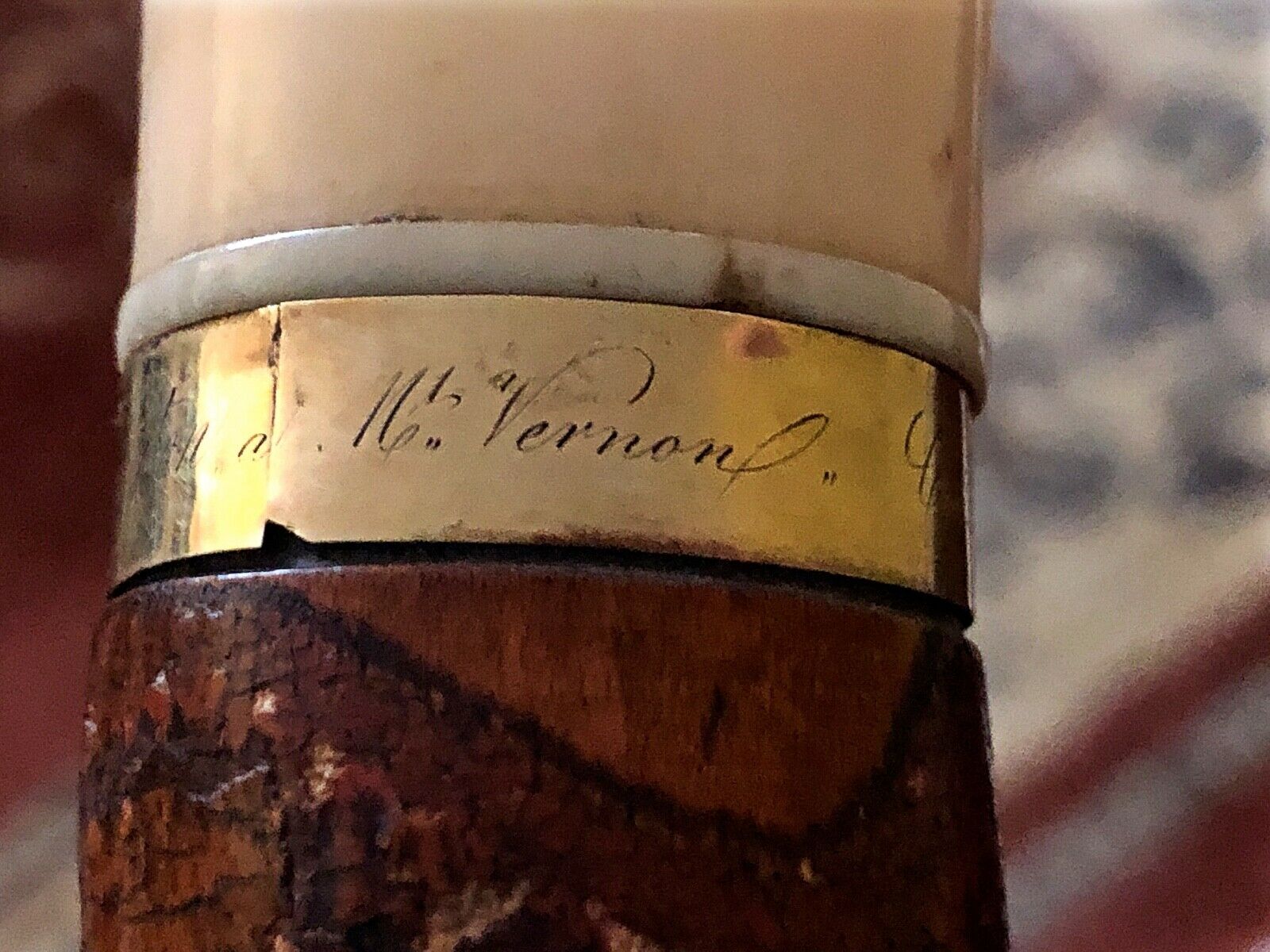 GEORGE WASHINGTON * Cane Crafted From a Mount Vernon Tree Planted By Washington
