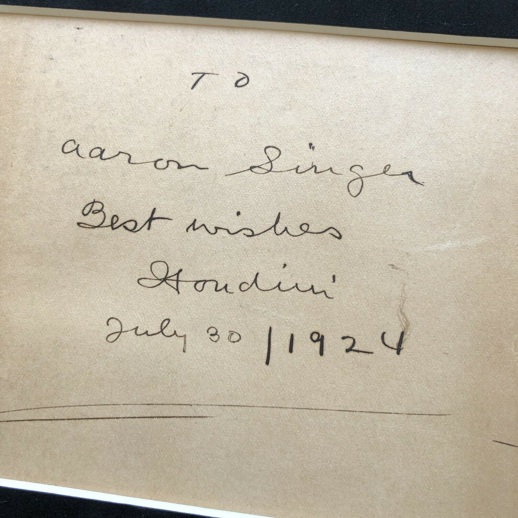 HARRY HOUDINI * PSA/DNA * Hand Signed & Inscribed Book Page * Magician Autograph