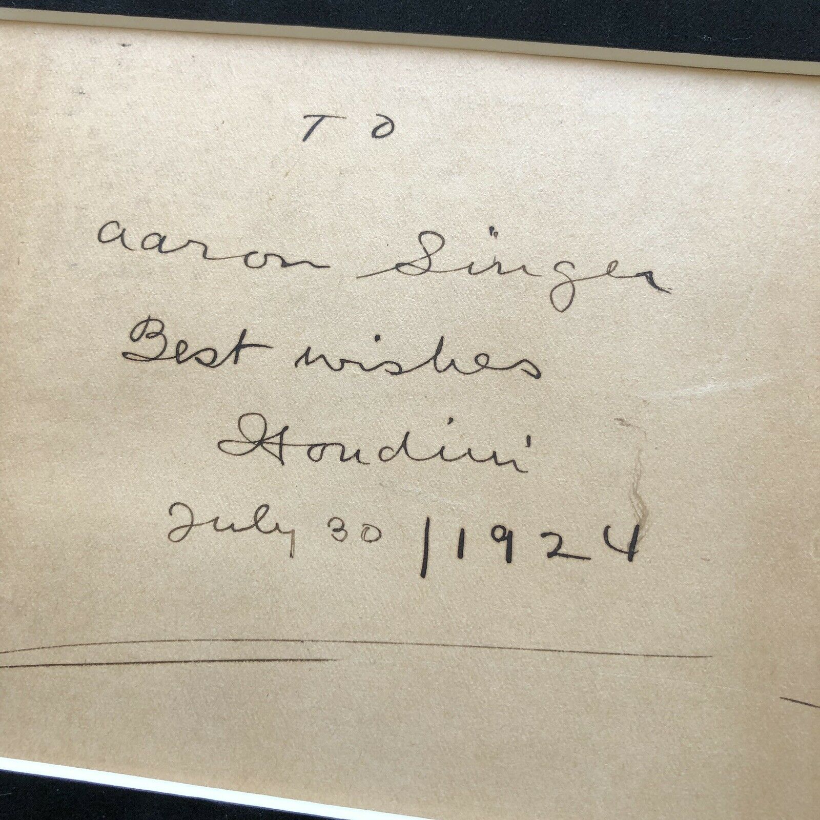HARRY HOUDINI * PSA/DNA * Hand Signed & Inscribed Book Page * Magician Autograph