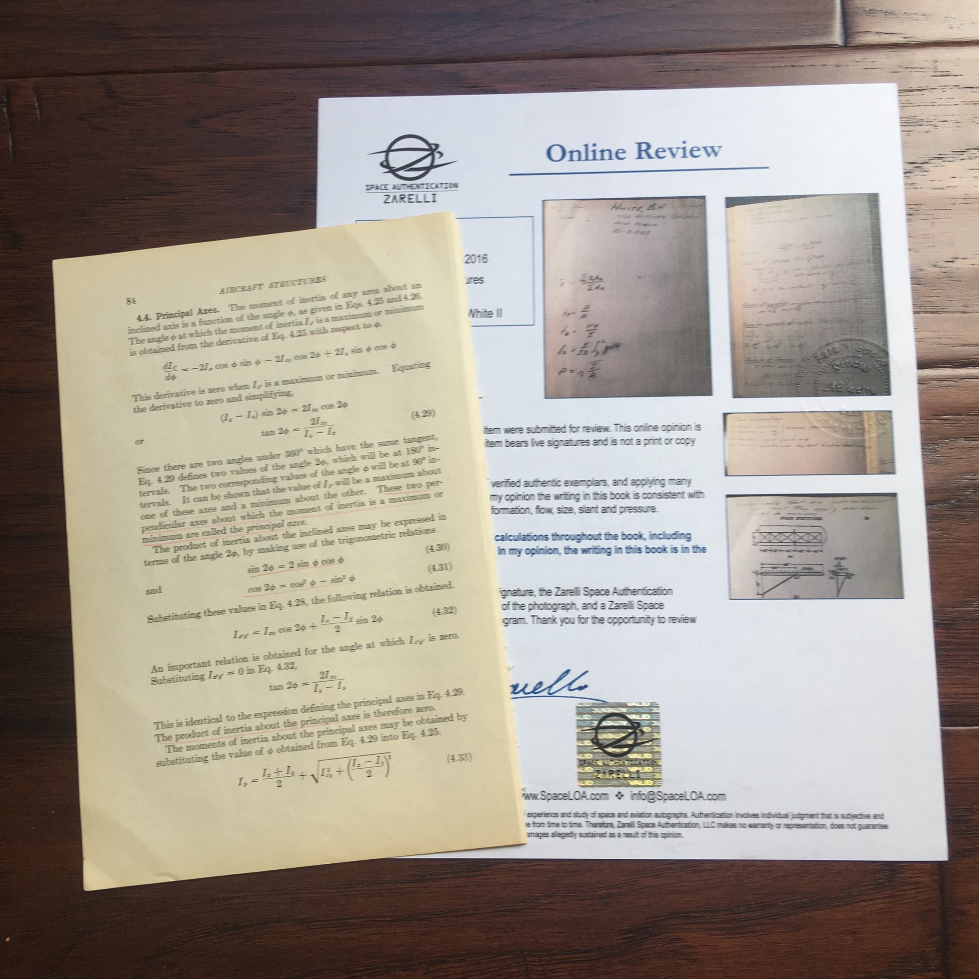 EDWARD H. WHITE II * Scarce Authentic HAND-WRITTEN Notes  * APOLLO 1 *
