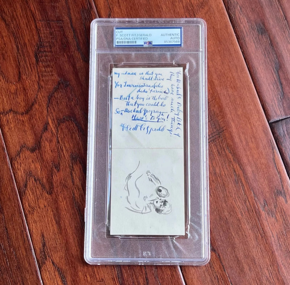 F. SCOTT FITZGERALD * PSA * Autograph UNPUBLISHED POEM Birth Announcement Signed
