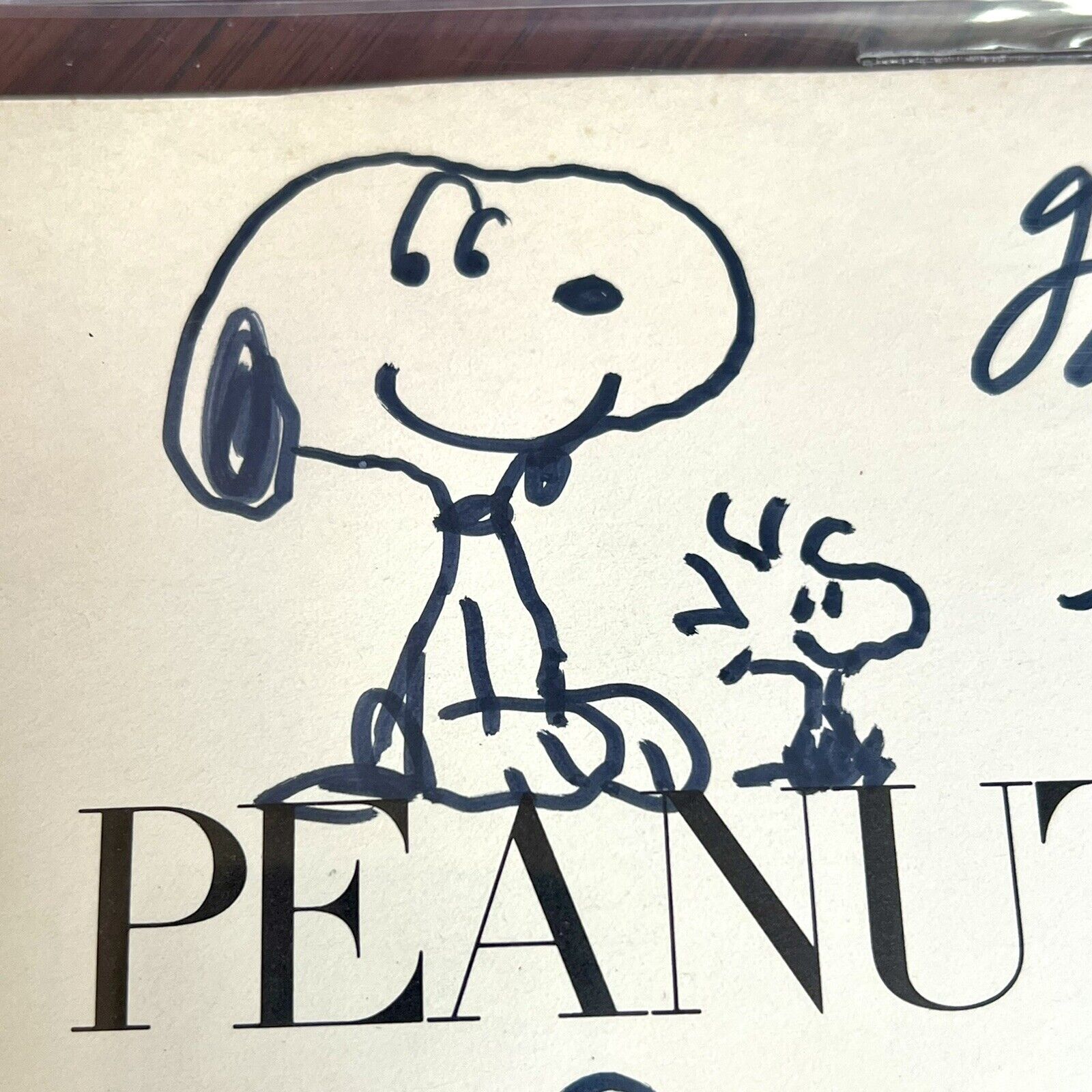 CHARLES M. SCHULZ * Beckett * AUTOGRAPH Drawing SNOOPY Woodstock Signed Sketch *