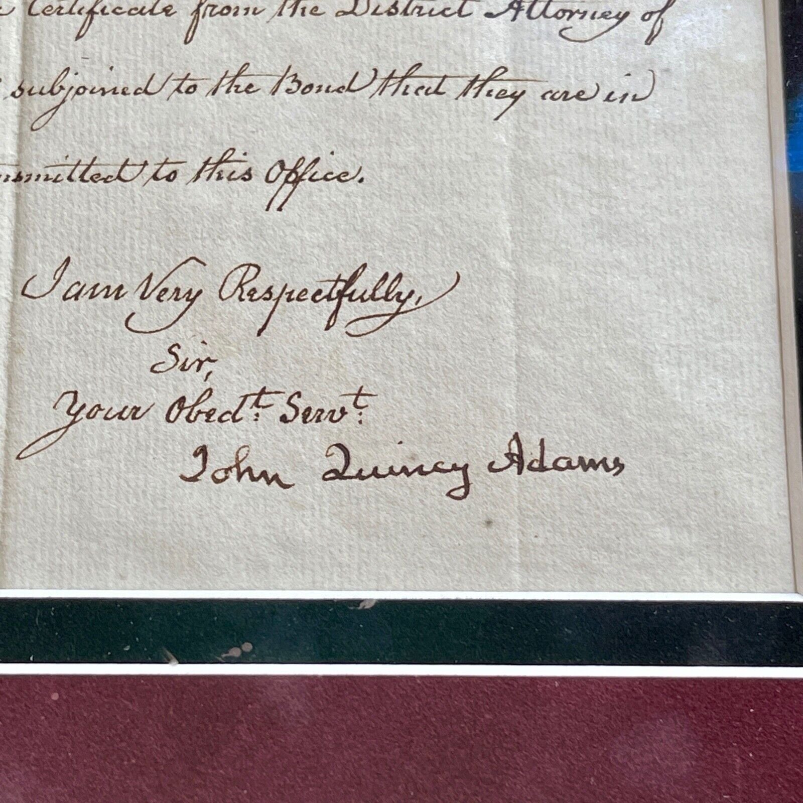 JOHN QUINCY ADAMS * JSA * Autograph Diplomatic Commission Letter Signed * Peru