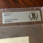 BABE RUTH * Beckett BAS * Autograph Uninscribed At Bat Photo Signed Graded 8