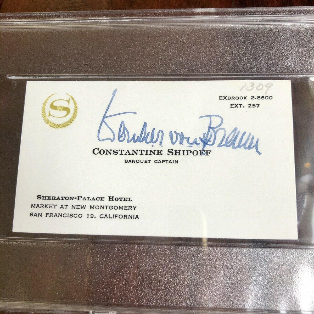 WERNHER VON BRAUN * PSA/DNA Slabbed * Autograph Card Signed * Full Signature