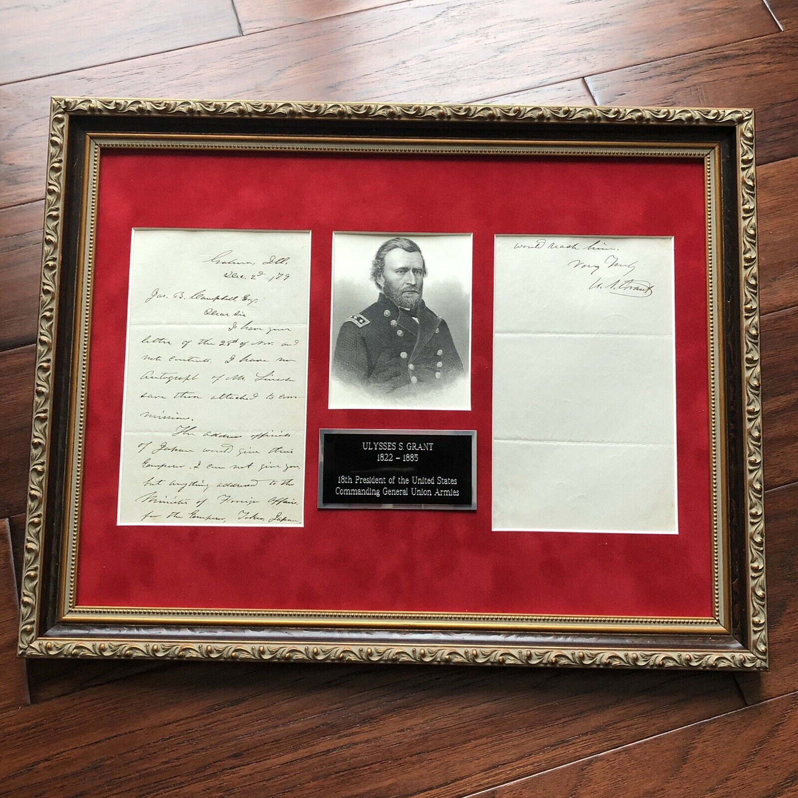 ULYSSES S. GRANT * PSA/DNA * "No Autograph of Abraham Lincoln" Letter Signed