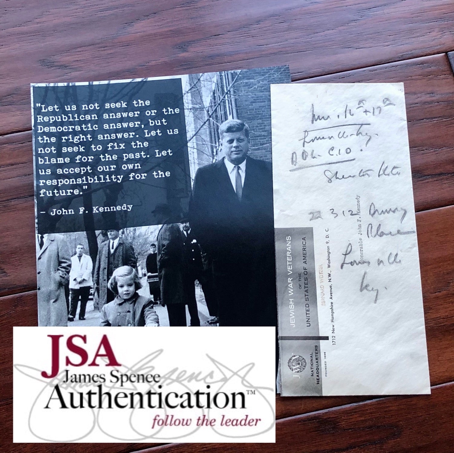 JOHN F. KENNEDY * JSA LOA * Handwritten Annotated Envelope * No Autograph Signed