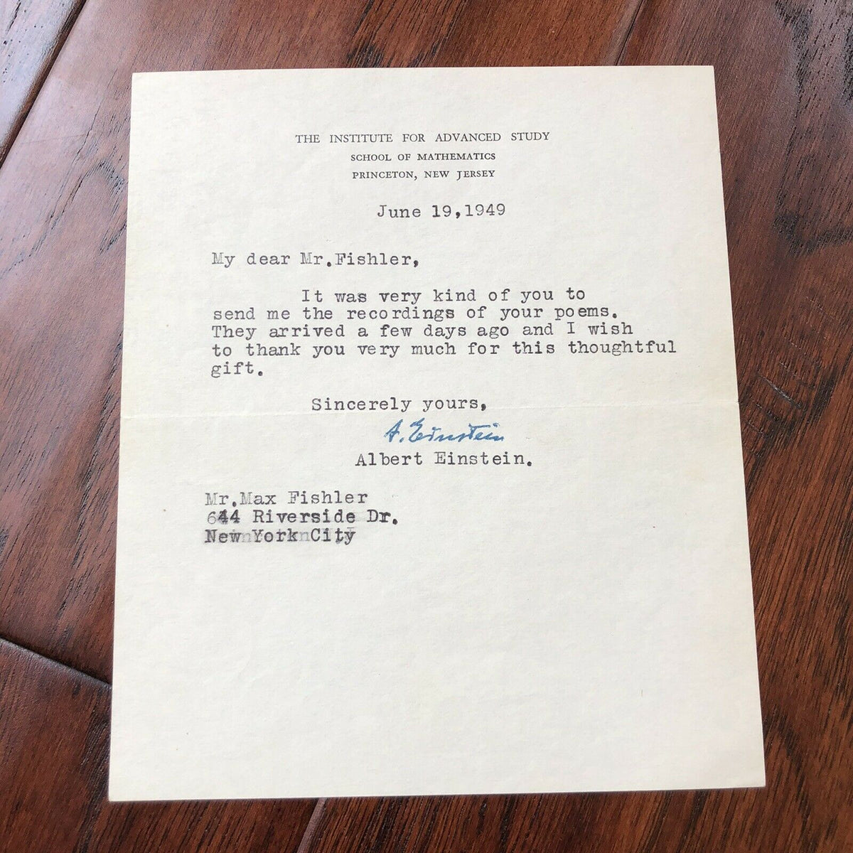 ALBERT EINSTEIN * Beckett BAS * Autograph Letter To Philosophy Author Signed *