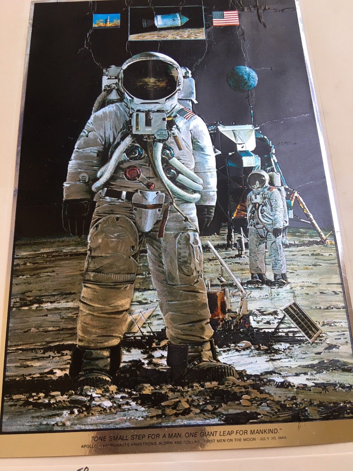STUART A. ROOSA * Signed APOLLO 11 Artwork * Rare MOON * Apollo 14 autograph