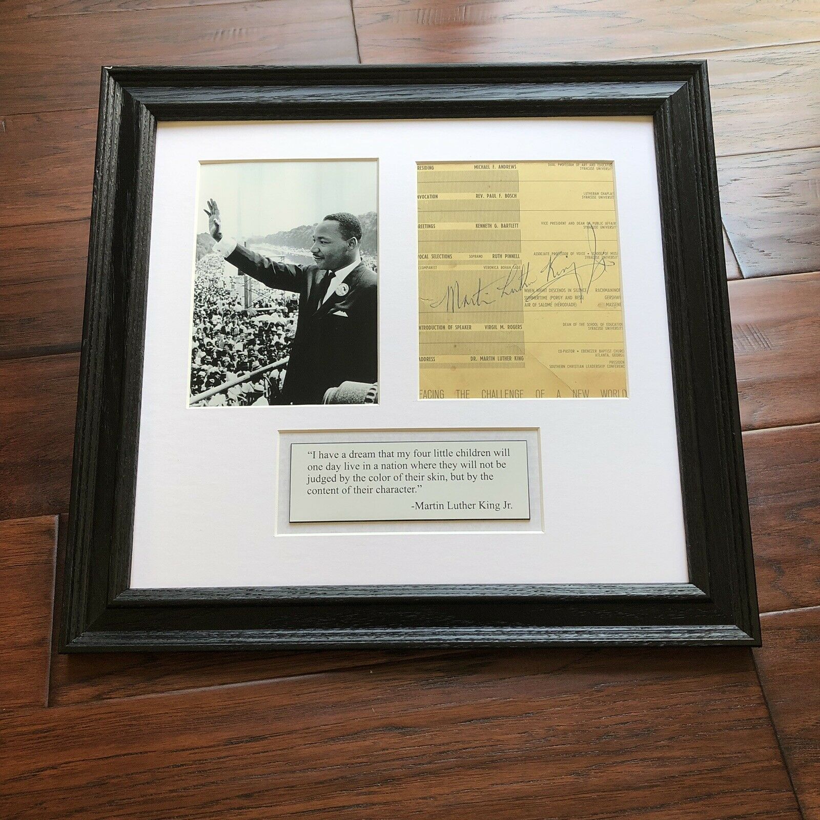 MARTIN LUTHER KING JR * BAS Beckett LOA * Hand Signed 1961 Speech Autograph *