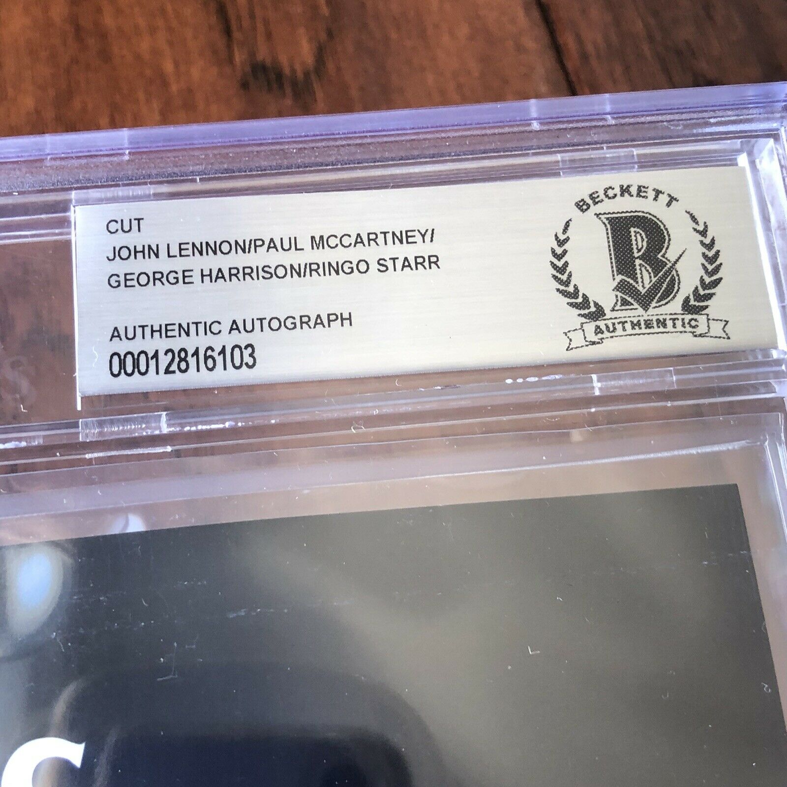 THE BEATLES * BAS Beckett Slab * Autograph Signed Cut Signatures * John Lennon