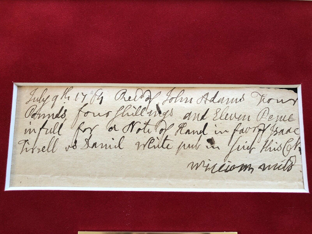 JOHN ADAMS * JSA COA * Scarce AUTOGRAPH Handwritten Note SIGNED * 2nd President
