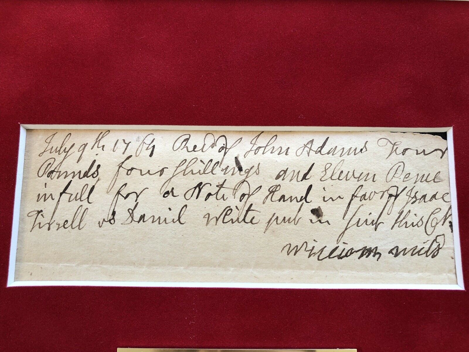 JOHN ADAMS * JSA COA * Scarce AUTOGRAPH Handwritten Note SIGNED * 2nd President
