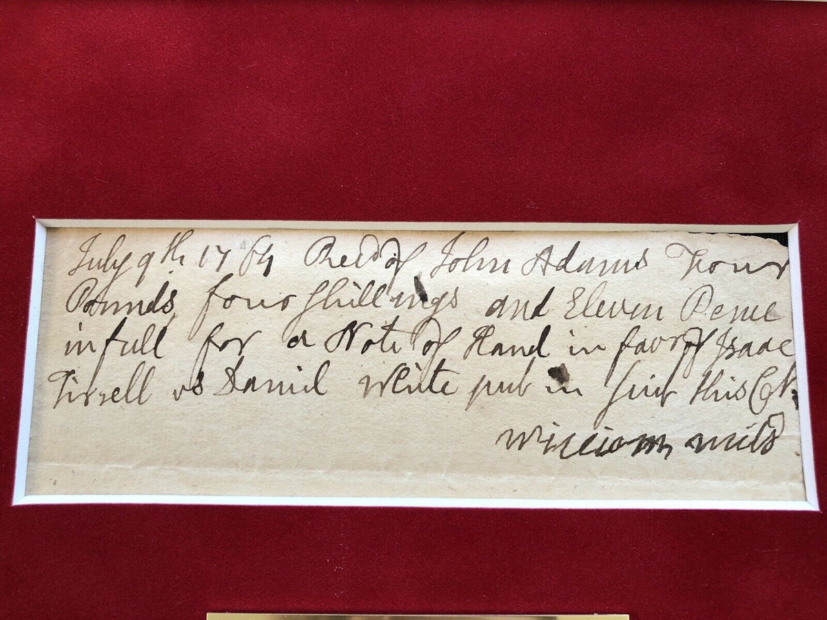 JOHN ADAMS * JSA COA * Scarce AUTOGRAPH Handwritten Note SIGNED * 2nd President