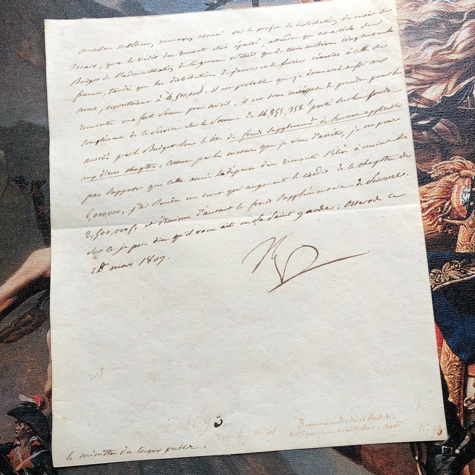 NAPOLEON BONAPARTE * PSA/DNA * AUTOGRAPH Letter Signed AS EMPEROR * War Budget