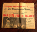 NEIL ARMSTRONG * Hand Signed Autograph Newspaper * APOLLO 11 * Zarelli Authentic