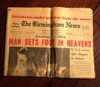 NEIL ARMSTRONG * Hand Signed Autograph Newspaper * APOLLO 11 * Zarelli Authentic