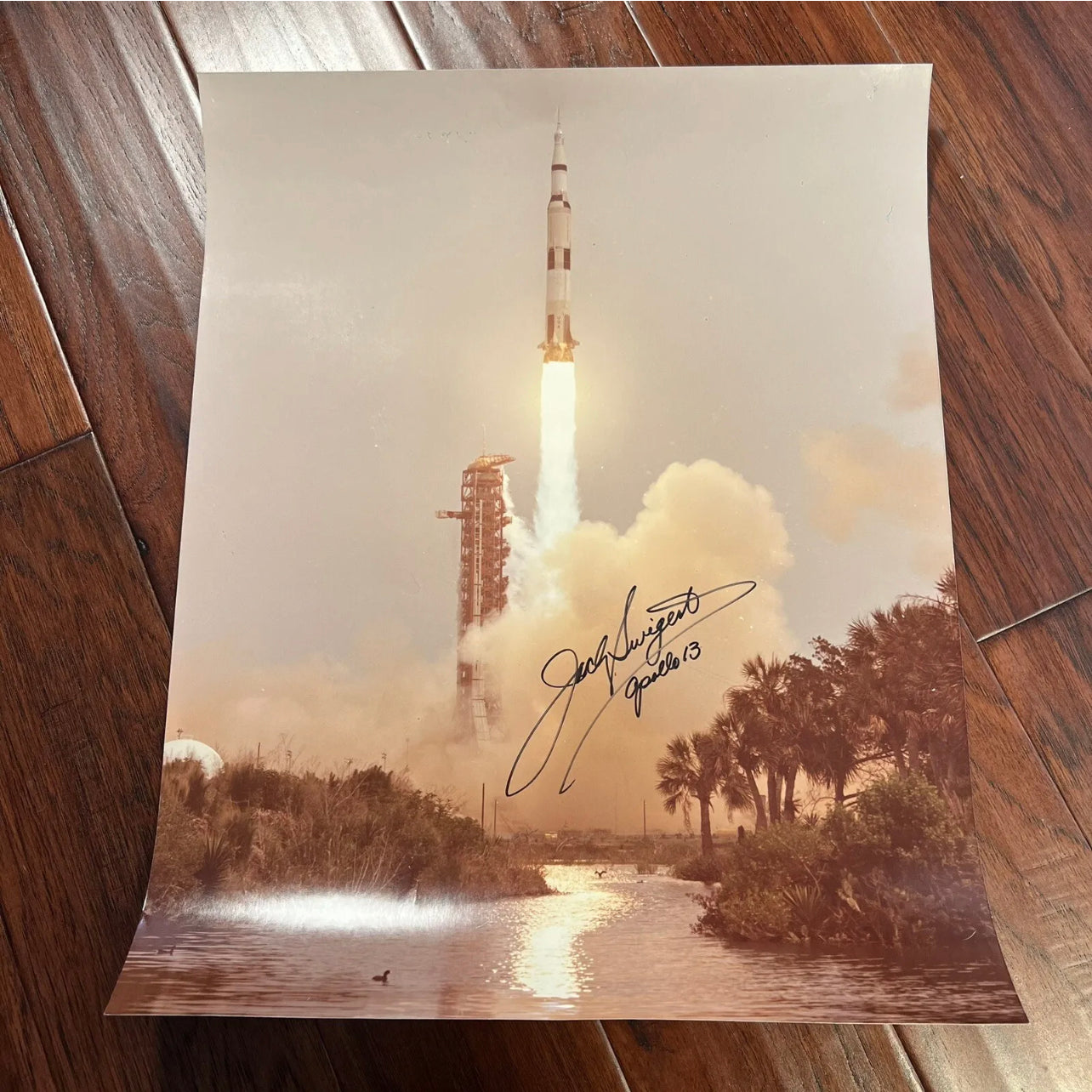 JACK SWIGERT * JSA LOA * 16x20 Signed Apollo 13 Launch Poster Photo Autograph