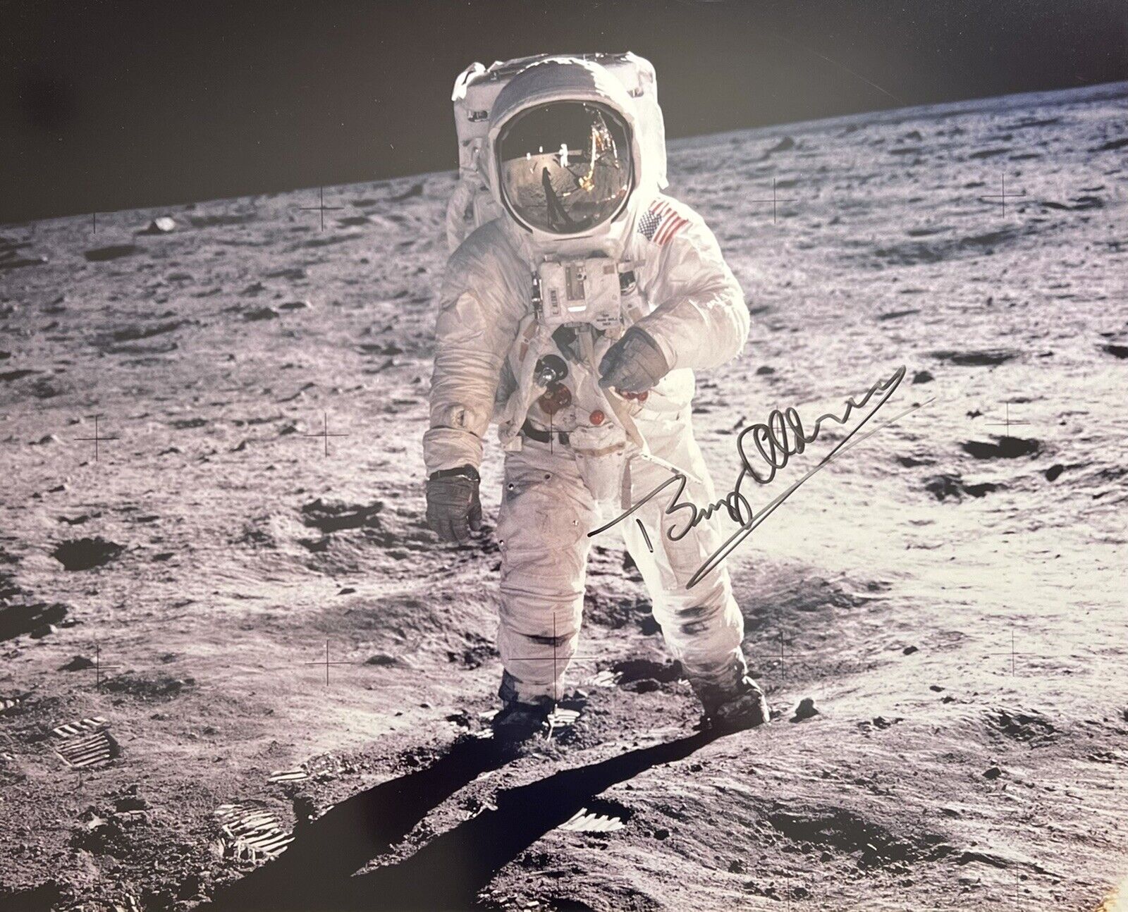 BUZZ ALDRIN * JSA LOA * 16x20 Autograph Photo Signed Apollo 11 Visor Shot Poster