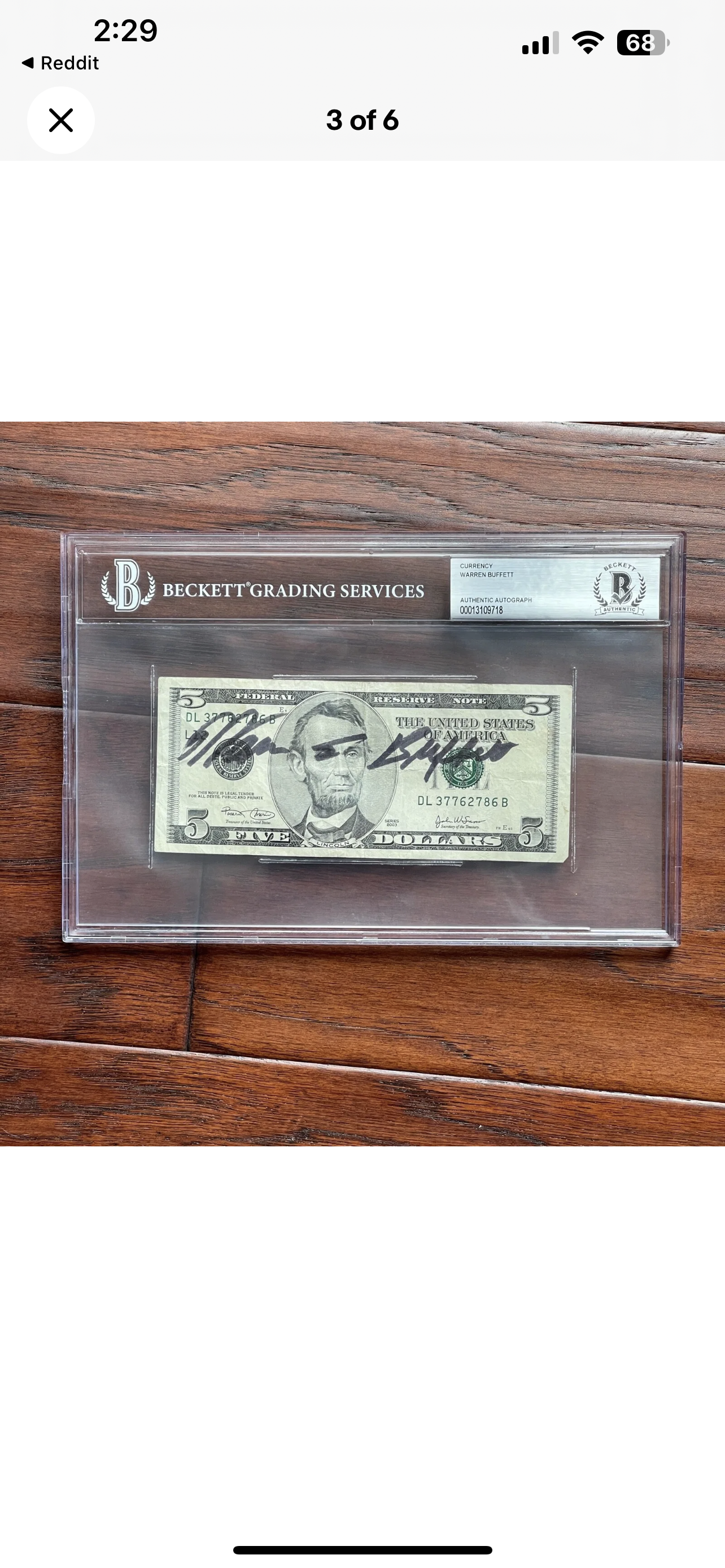 WARREN BUFFETT * BAS Beckett * AUTOGRAPH $5 Bill SIGNED * Berkshire Hathaway