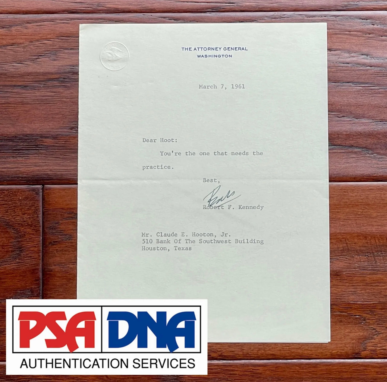 Robert & Ted Kennedy Letters PSA