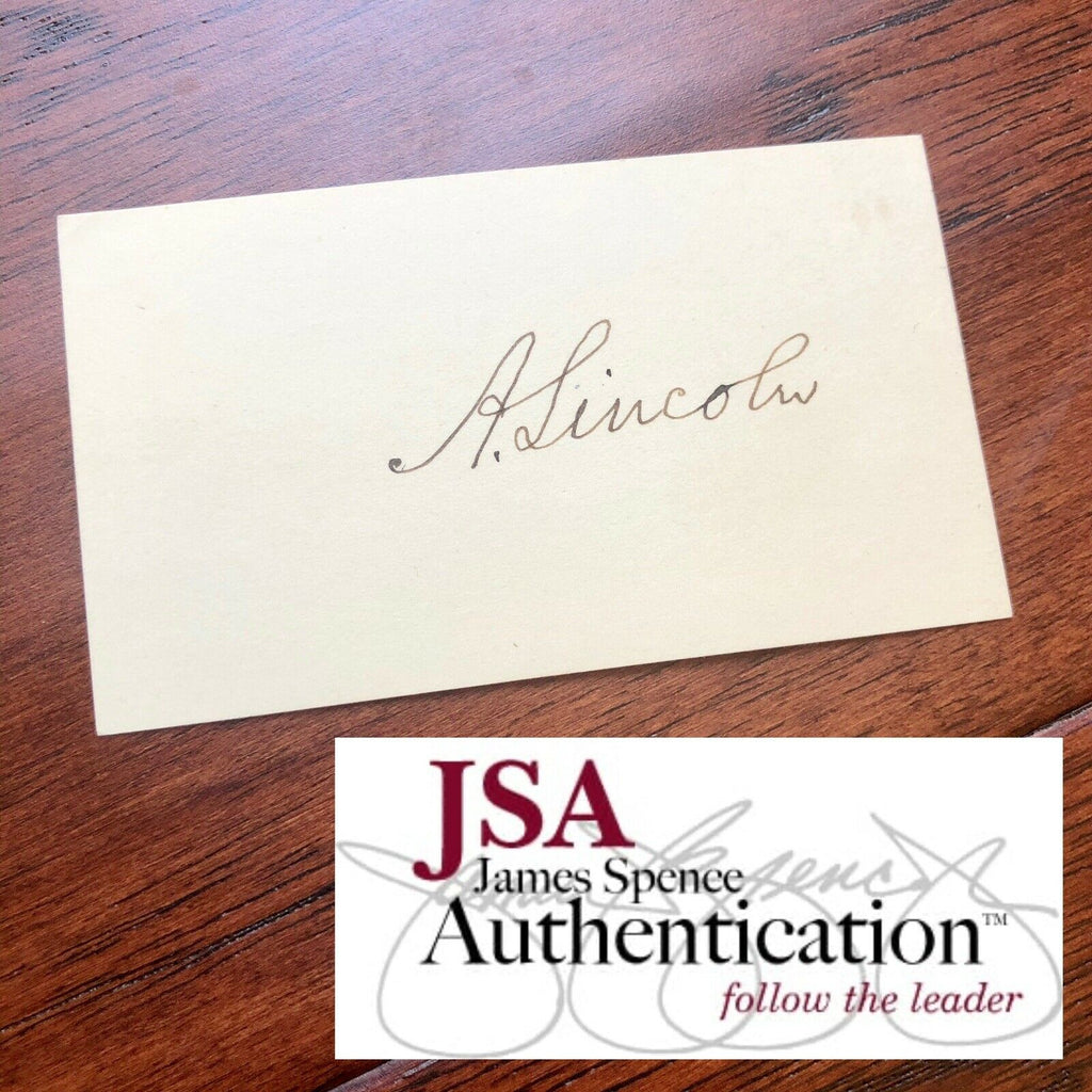 ABRAHAM LINCOLN * JSA LOA * Hand Signed Clean Autograph Card * Strong Provenance