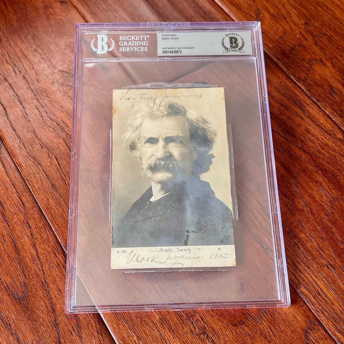 MARK TWAIN / SAMUEL L. CLEMENS * BAS Beckett * Signed Postcard Photo Autograph
