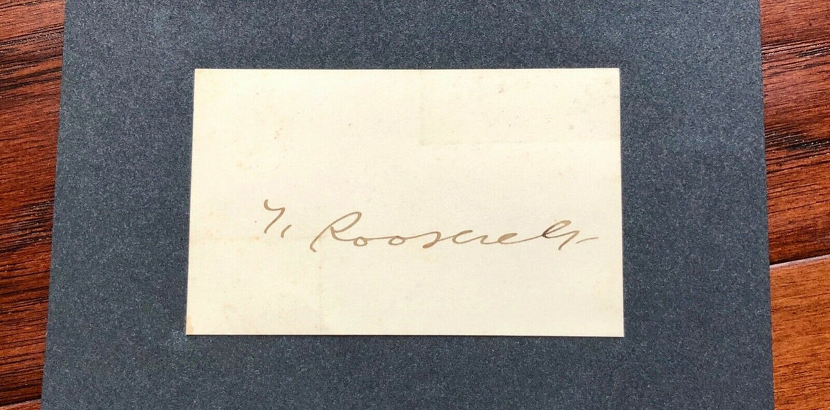 THEODORE ROOSEVELT + GROVER CLEVELAND Autograph Cards * JSA COA