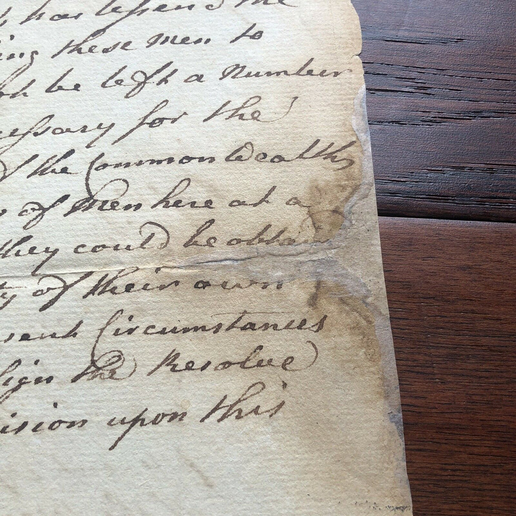 JOHN HANCOCK * JSA * Handwritten Draft Reinforcing Troops * No Autograph Signed