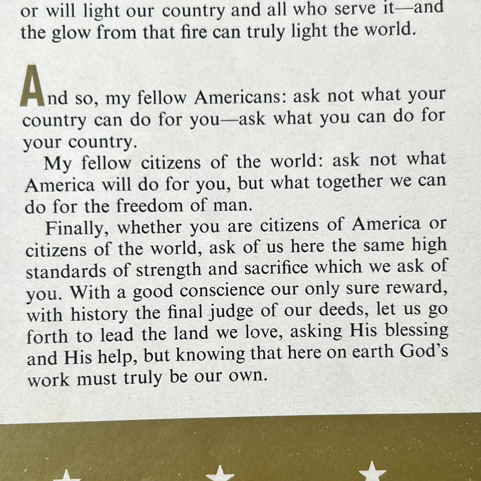 JOHN F. KENNEDY * PSA/DNA * Signed ASK NOT Speech Autograph 2 Days Before Death
