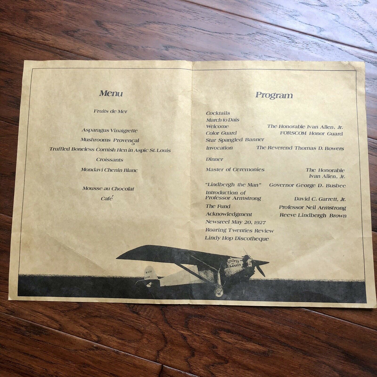 NEIL ARMSTRONG * JSA LOA * Signed Spirit Of St Louis Autograph Program Apollo 11