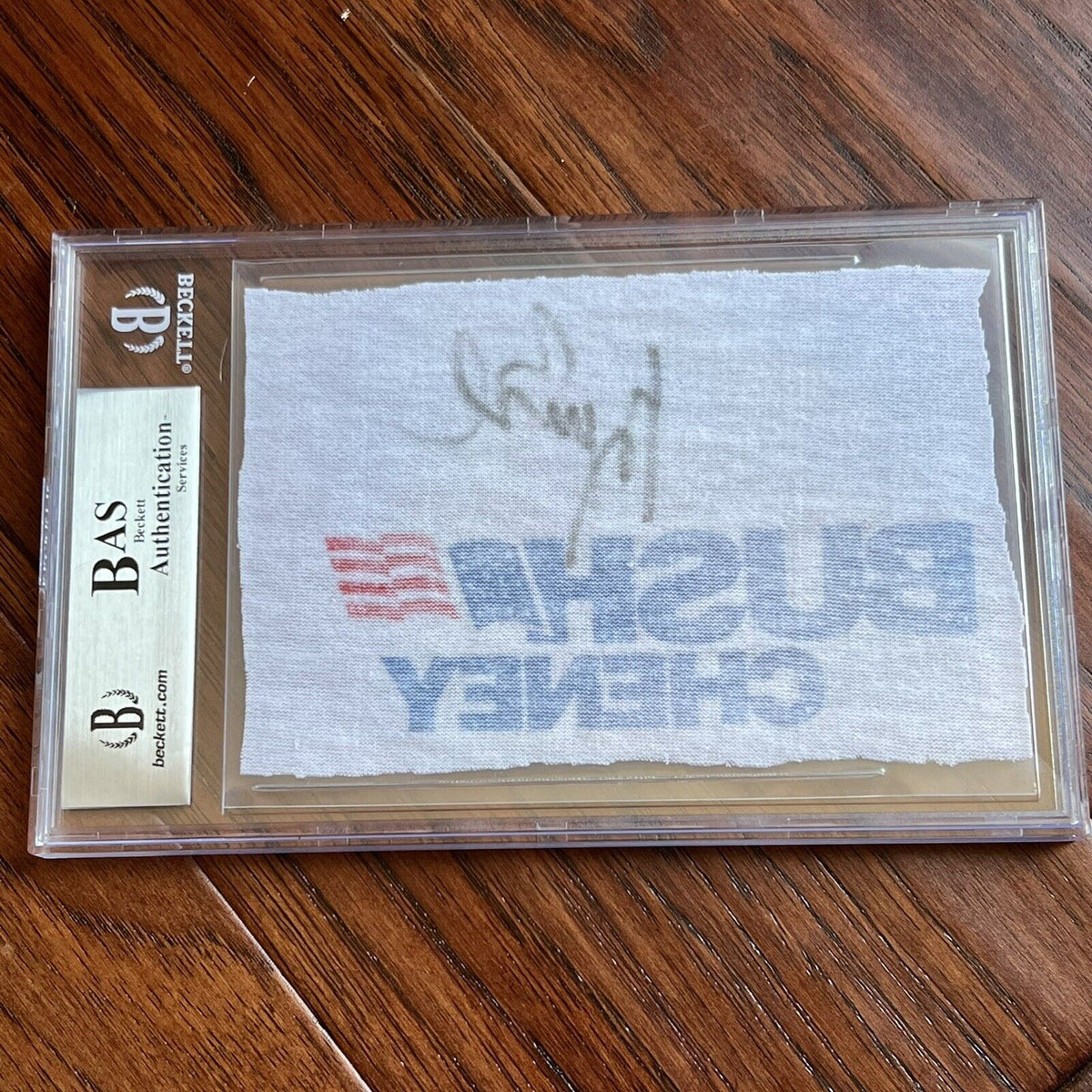 GEORGE W. BUSH * BAS Beckett Slab * Cut Autograph Signature Signed on Fabric