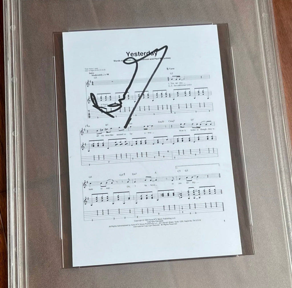 PAUL MCCARTNEY * PSA/DNA * "Yesterday" Song Autograph Souvenir Signed * Beatles