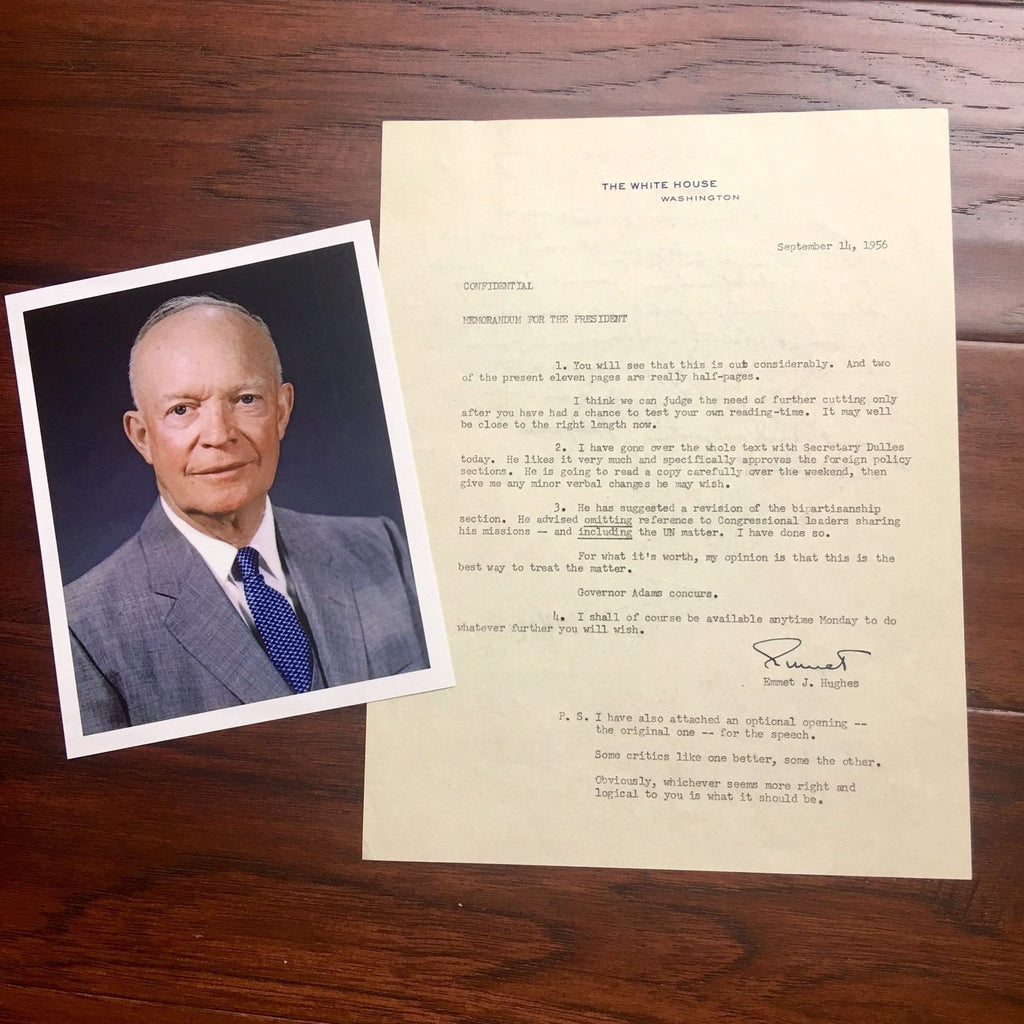 DWIGHT EISENHOWER * RE-ELECTION SPEECH * As Pres * Autograph Signed * JSA COA