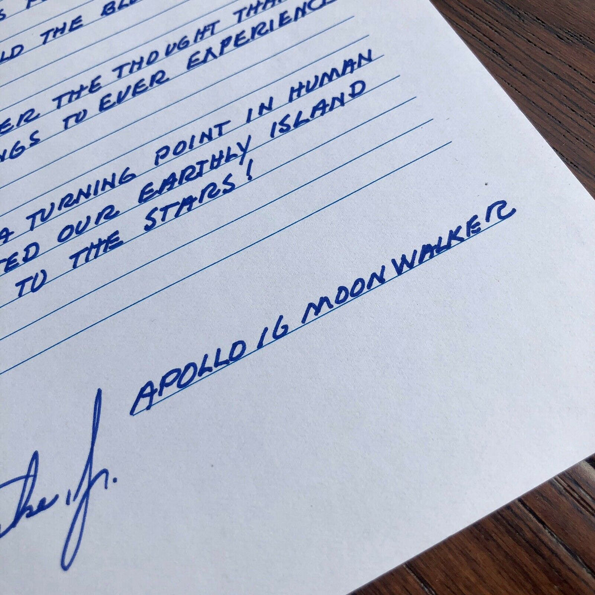 CHARLIE DUKE * JSA LOA * Lunar Voyager Autograph Letter Signed * Apollo 16